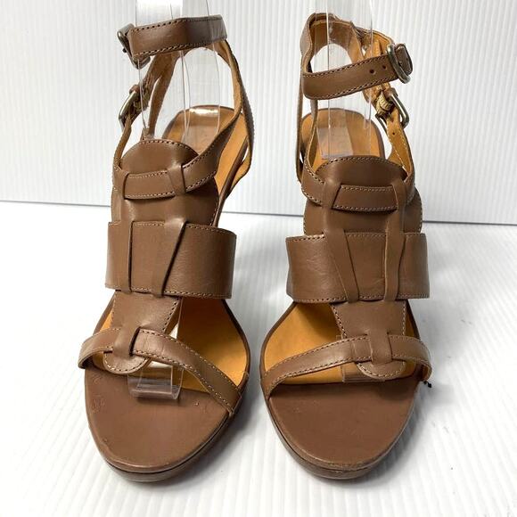 COPY - Women's J. Crew Menara High Heel Strappy Sandals Taupe Brown High Heels … - Picture 3 of 11